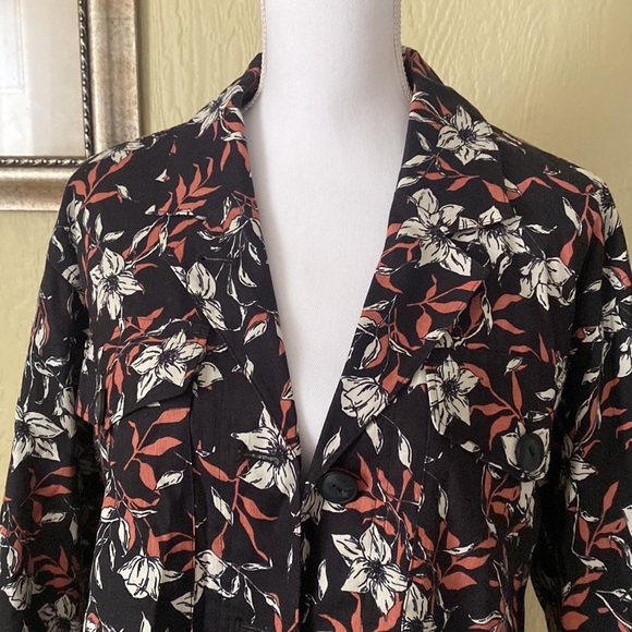 Rag & Bone Jessie Floral Print Linen Blend Shirt Jacket - Picture 3 of 11